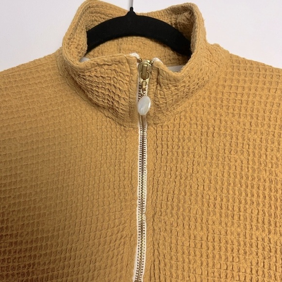 DONNI. Honey Waffle 1/4 Zip Pullover 100% Cotton Long Sleeve Top Size M - Picture 4 of 8